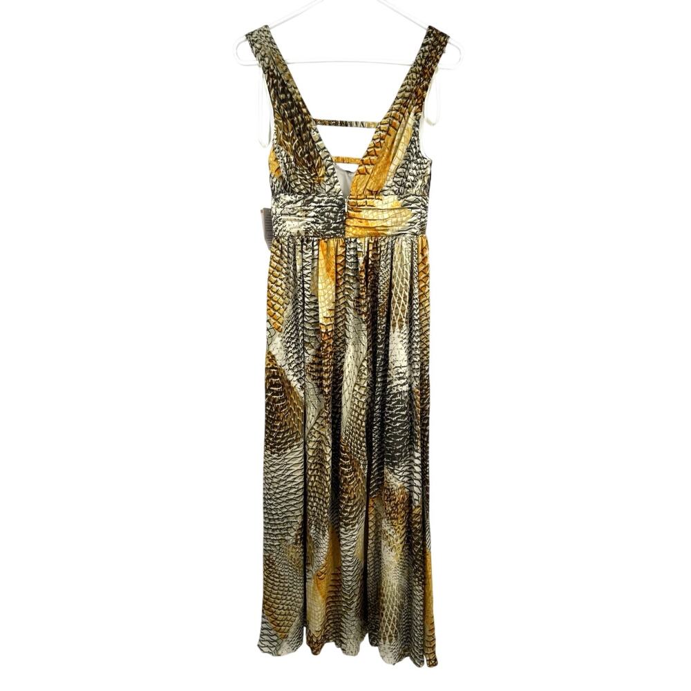 Anne Klein Collection All Silk Printed Maxi Dress Size 2 Retail $695 Raw Hem - Picture 2 of 16